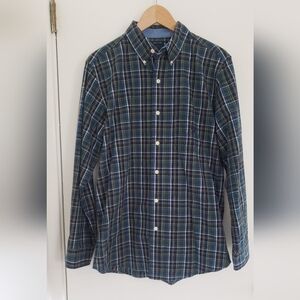 Chaps Blue/Green Plaid Button-down Medium
